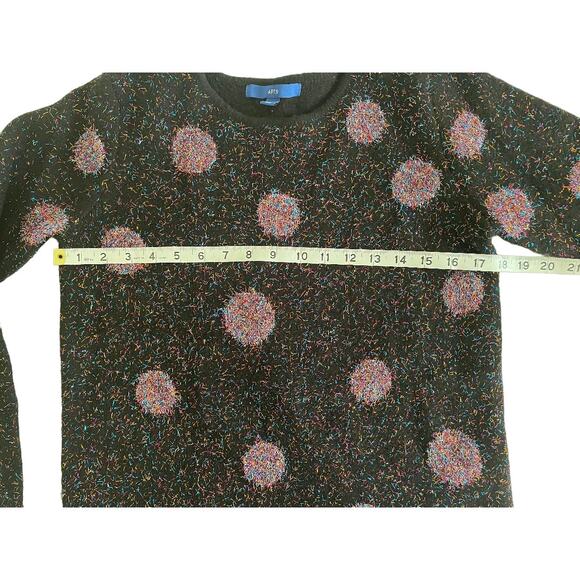 Apt. 9 Black Metallic Tinsel Polka Dot Sweater Size Small - Picture 5 of 7